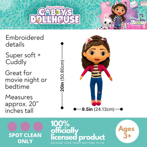 Franco DreamWorks Gabby's Dollhouse Kids Bedding Super Soft Plush Decorative Throw Cuddle Pillow, (Officially Licensed Product)