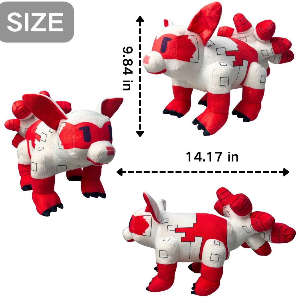 SUPERBE Grow a Garden Plush Toys, 10.63'' Garden Pet Raccoon Red Fox Stuffed Animals Toy, Collectible Plushie for Video Game Fans (Grey)