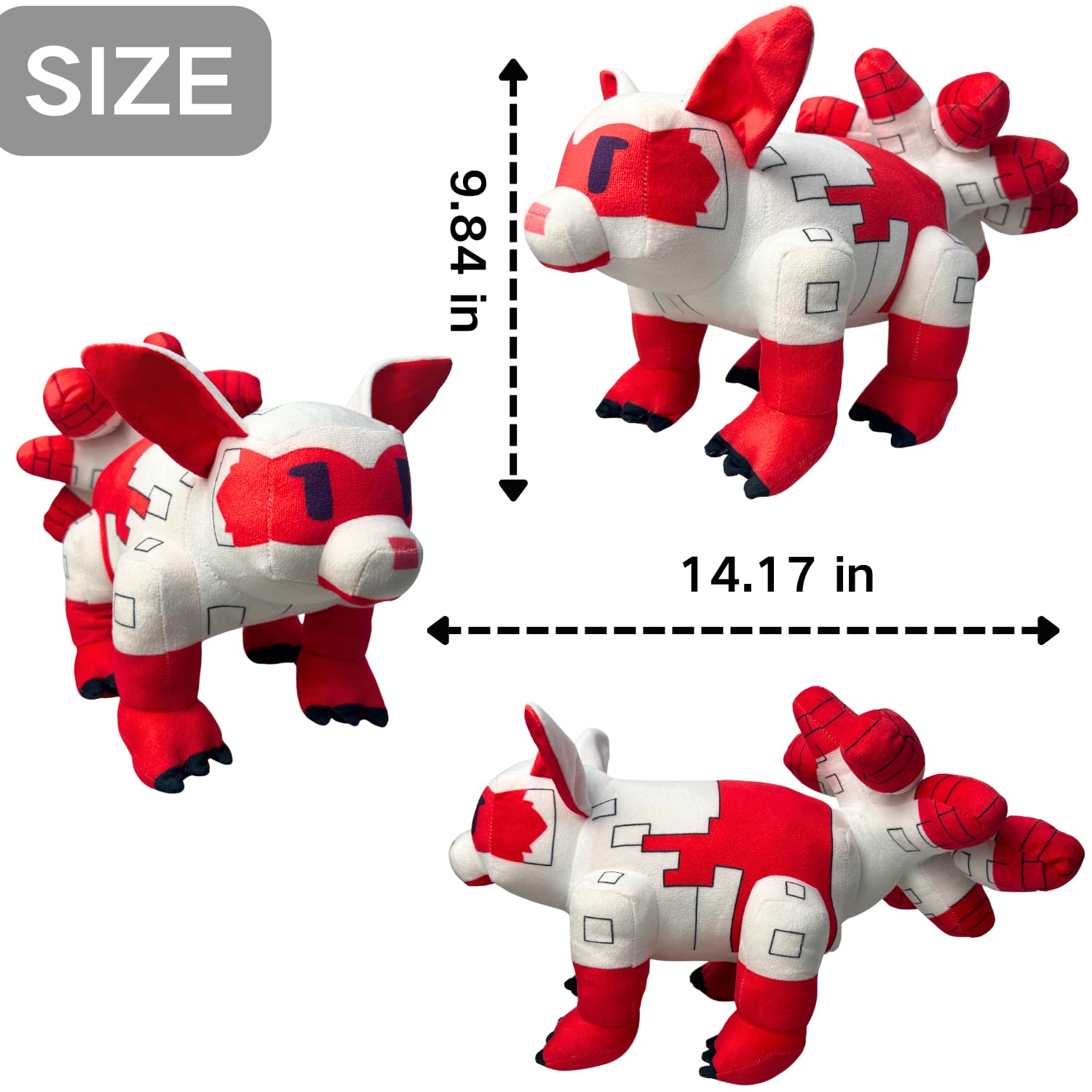 SUPERBE Grow a Garden Plush Toys, 10.63'' Garden Pet Raccoon Red Fox Stuffed Animals Toy, Collectible Plushie for Video Game Fans (Grey)