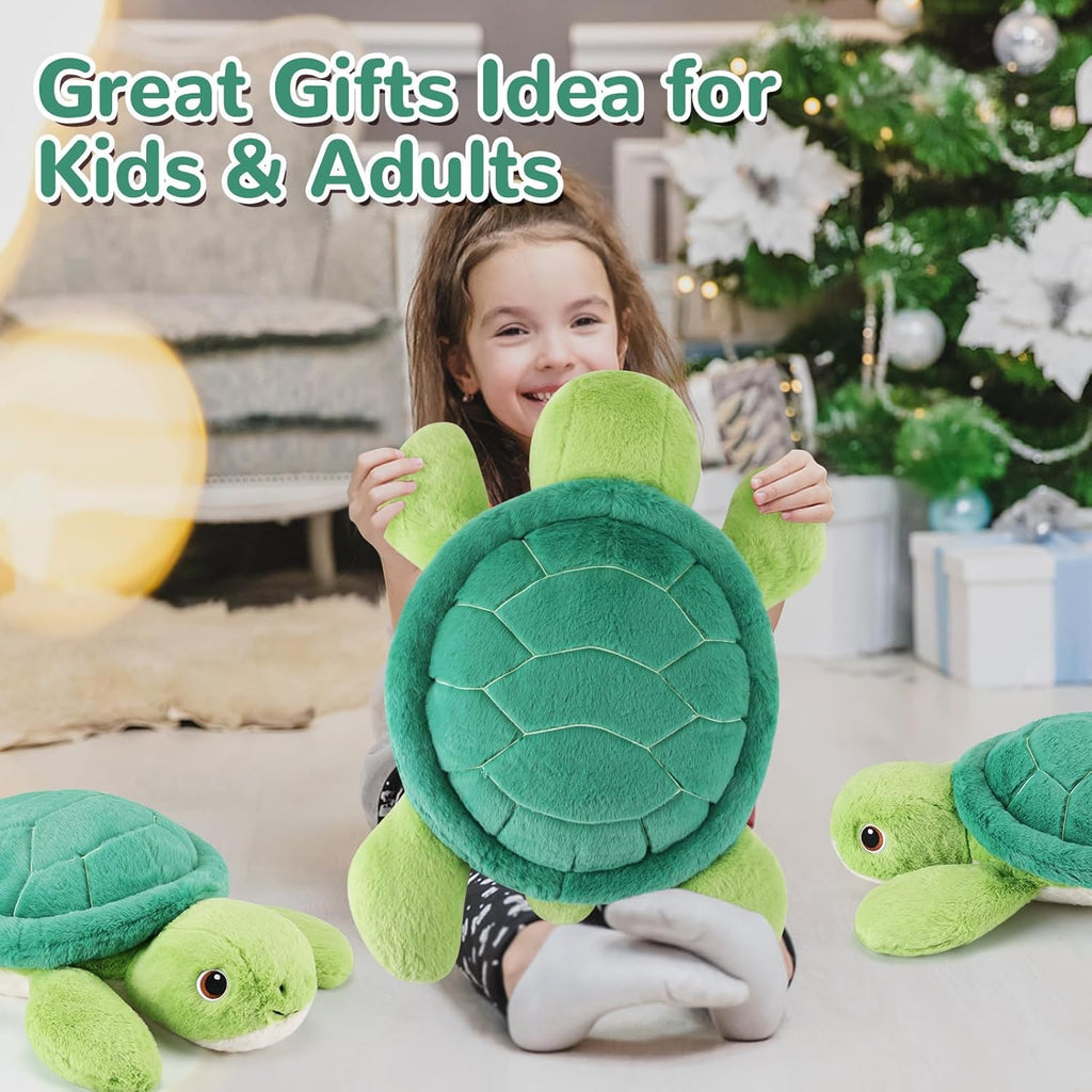 Turtle Weighted Stuffed Animals - 22 Inch 4.5 Pounds Weighted Plushies Sea Turtle Stuffed Animal - Big Tortoise Plush Pillow - Cute Plush Toys Gifts for Kids & Adults (22" 4.5 lbs)