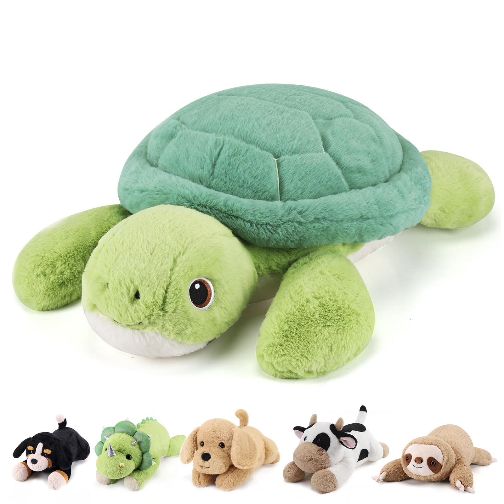 Turtle Weighted Stuffed Animals - 22 Inch 4.5 Pounds Weighted Plushies Sea Turtle Stuffed Animal - Big Tortoise Plush Pillow - Cute Plush Toys Gifts for Kids & Adults (22" 4.5 lbs)