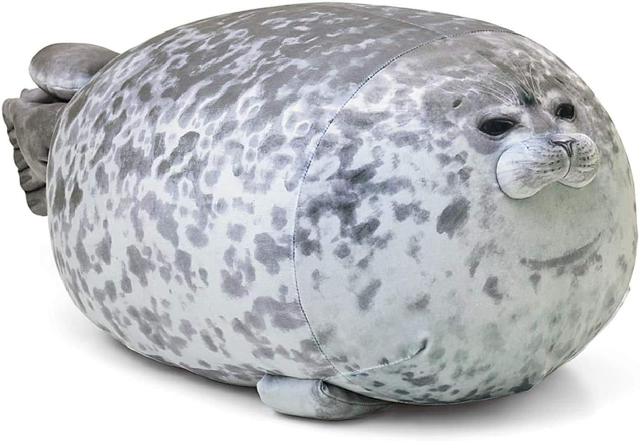 Chubby Blob Seal Pillow,Stuffed Cotton Plush Animal Toy Cute Ocean Small (11.8 in)