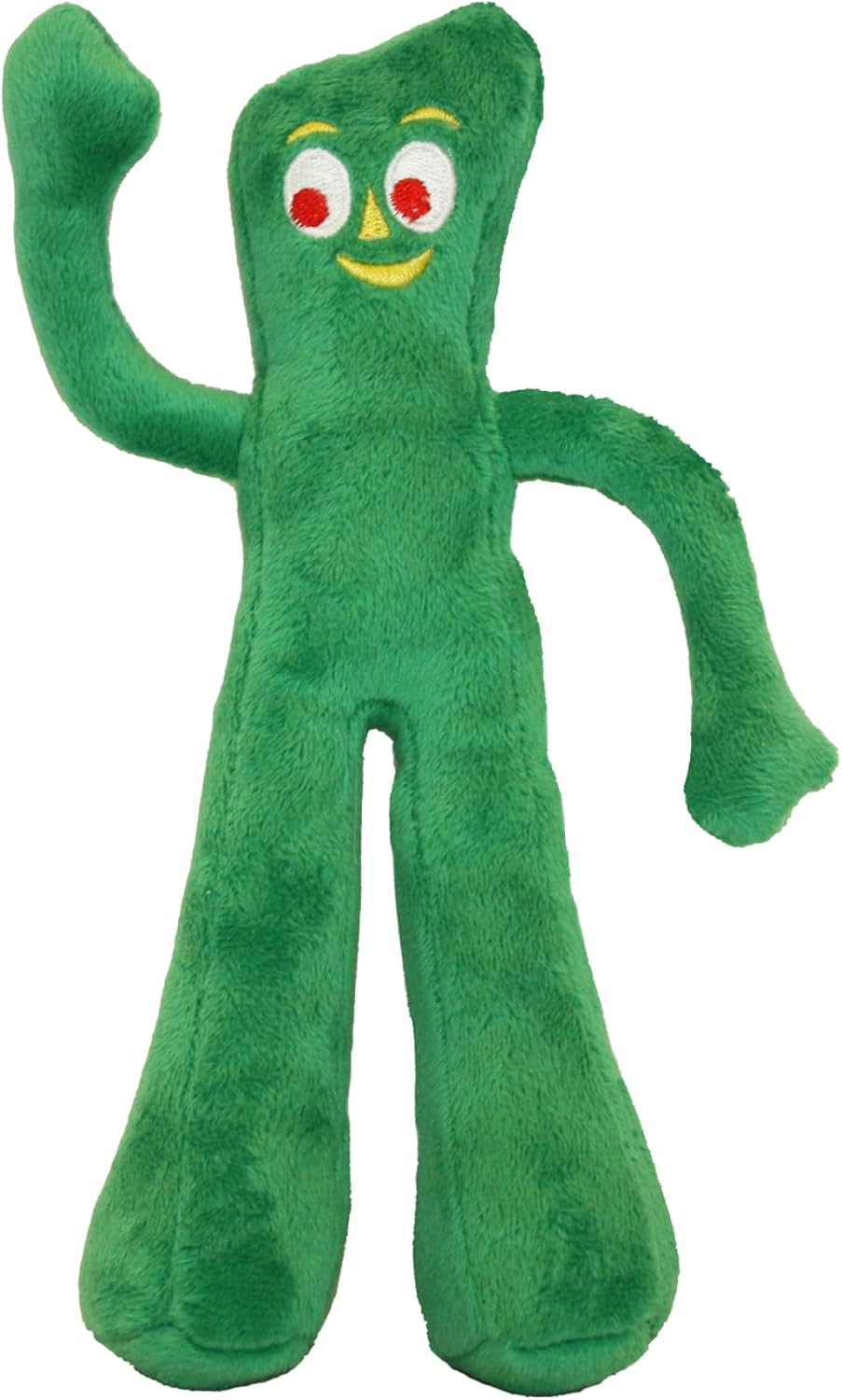Multipet Gumby Dog Plush Toy - Squeaky Toy for All Dogs - Extra Soft Plush w/ Flexible Legs & Arms - Stuffed Animal for Cuddling & Playing - Cute Dog Pet Toy (9", Green)